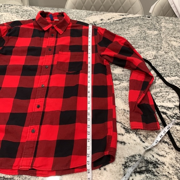 06 H&M divided checkered button up size M 100% cotton - Picture 8 of 9